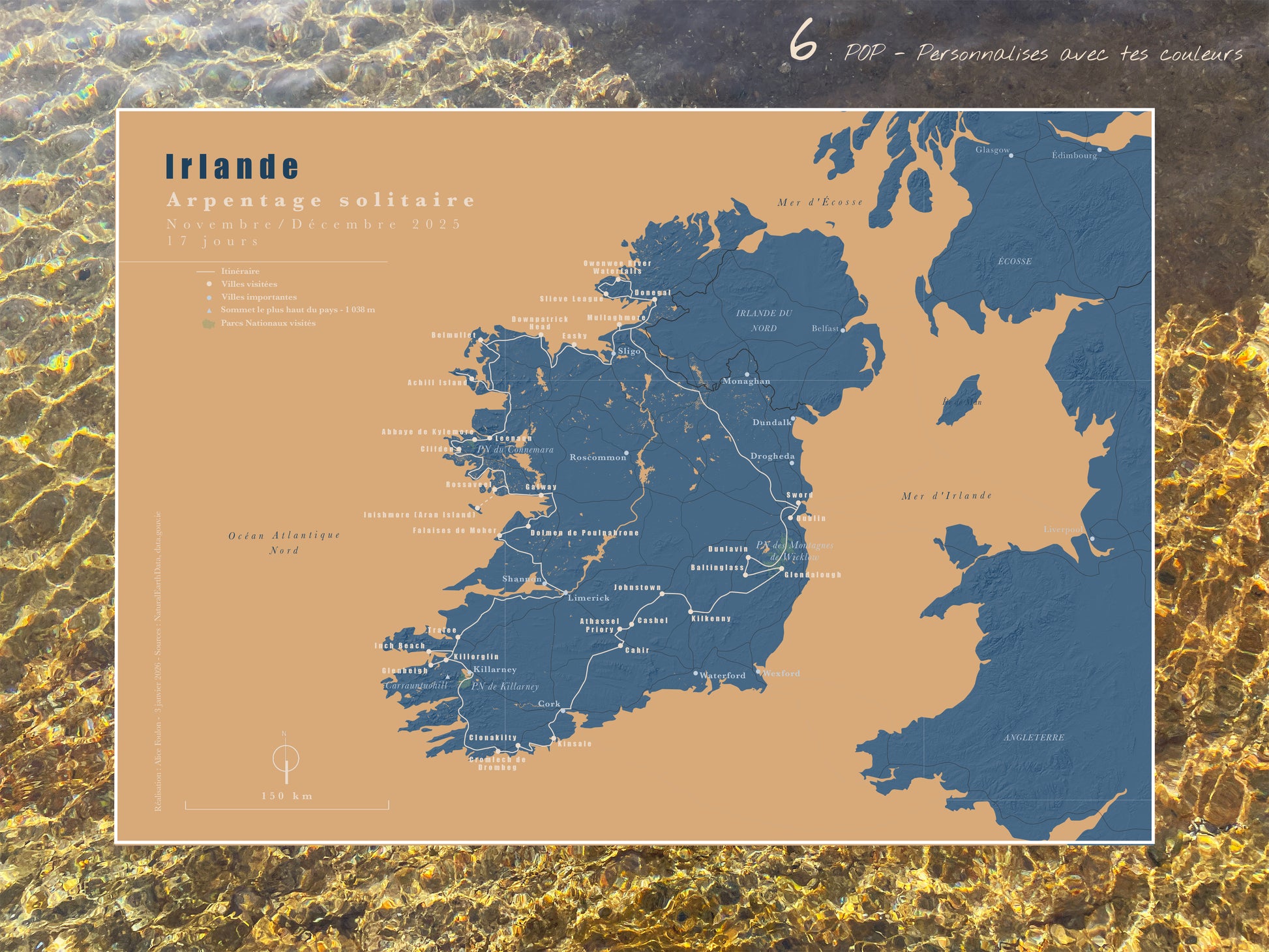 Carte de voyage personnalisée sur mesure sur graphisme et sur photographie