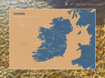 Carte de voyage personnalisée sur mesure sur graphisme et sur photographie