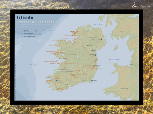 Carte de voyage personnalisée sur mesure sur graphisme et sur photographie