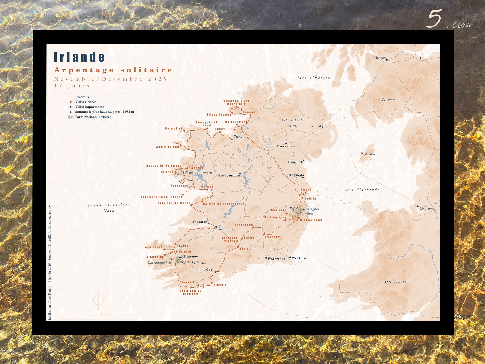 Carte de voyage personnalisée sur mesure sur graphisme et sur photographie