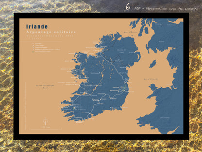 Carte de voyage personnalisée sur mesure sur graphisme et sur photographie