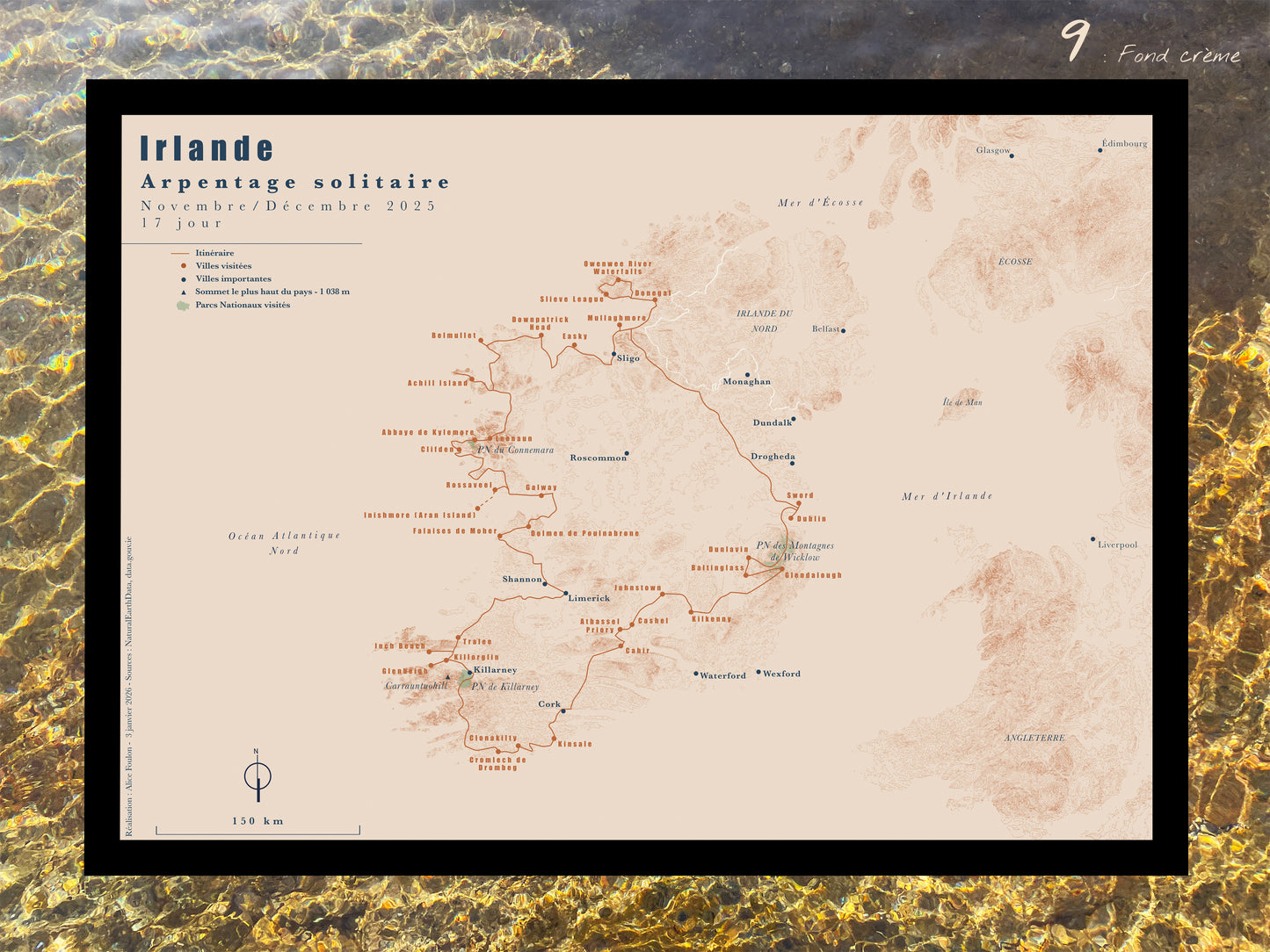 Carte de voyage personnalisée sur mesure sur graphisme et sur photographie