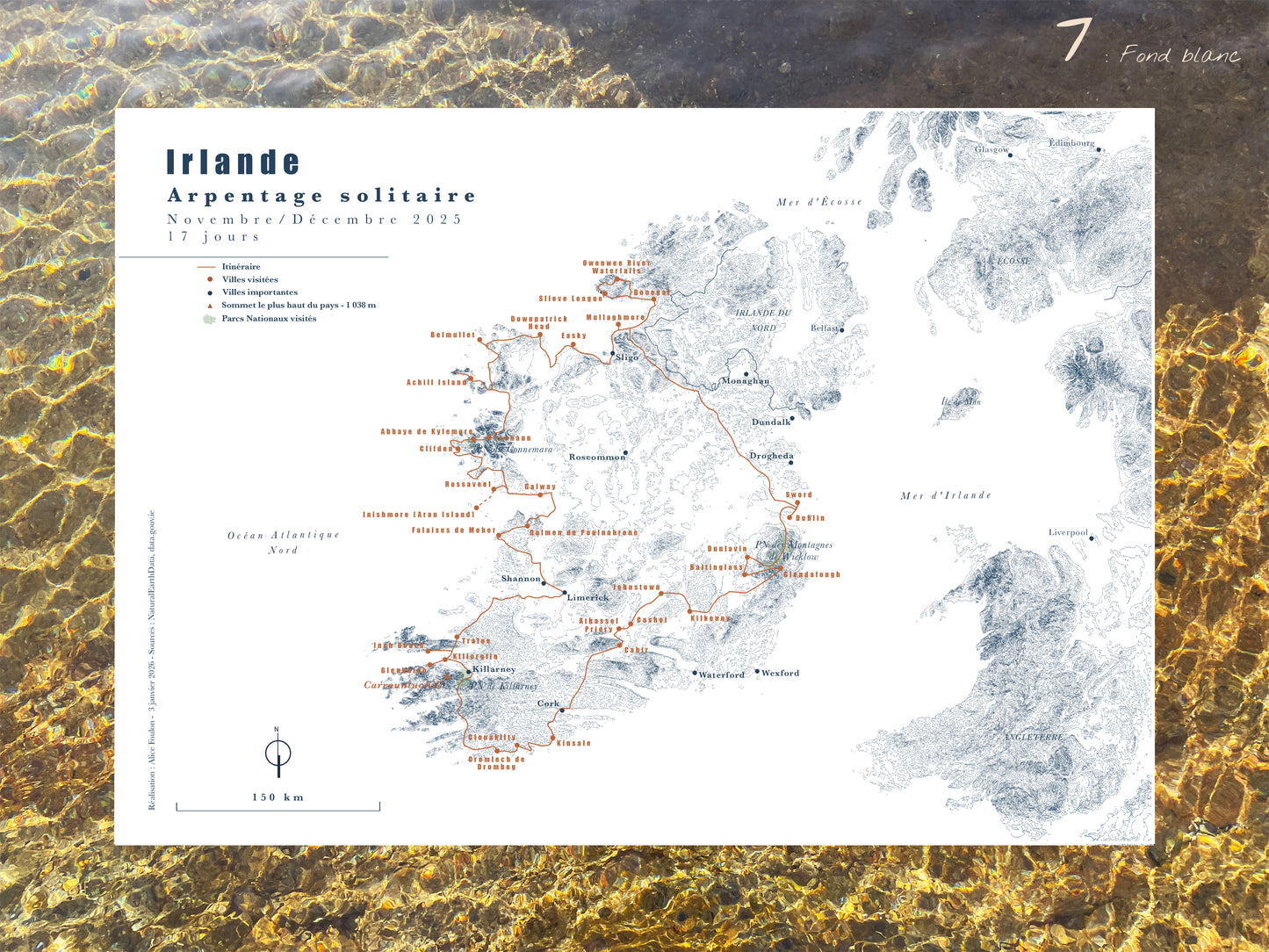 Carte de voyage personnalisée sur mesure sur graphisme et sur photographie