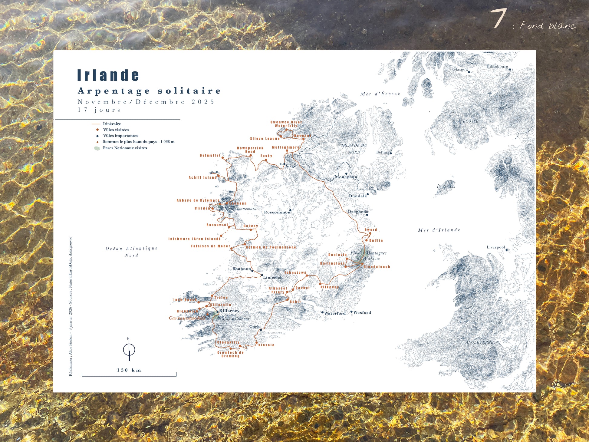 Carte de voyage personnalisée sur mesure sur graphisme et sur photographie