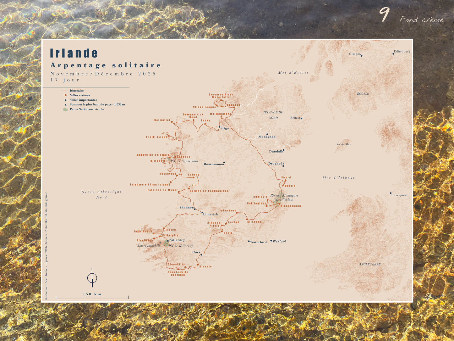 Carte de voyage personnalisée sur mesure sur graphisme et sur photographie