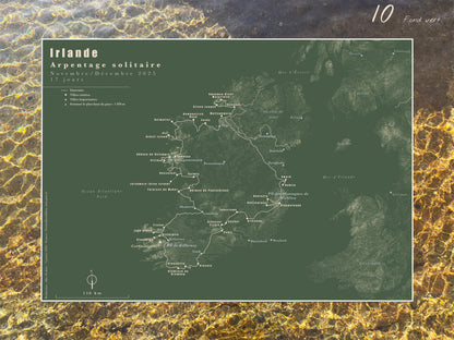 Carte de voyage personnalisée sur mesure sur graphisme et sur photographie