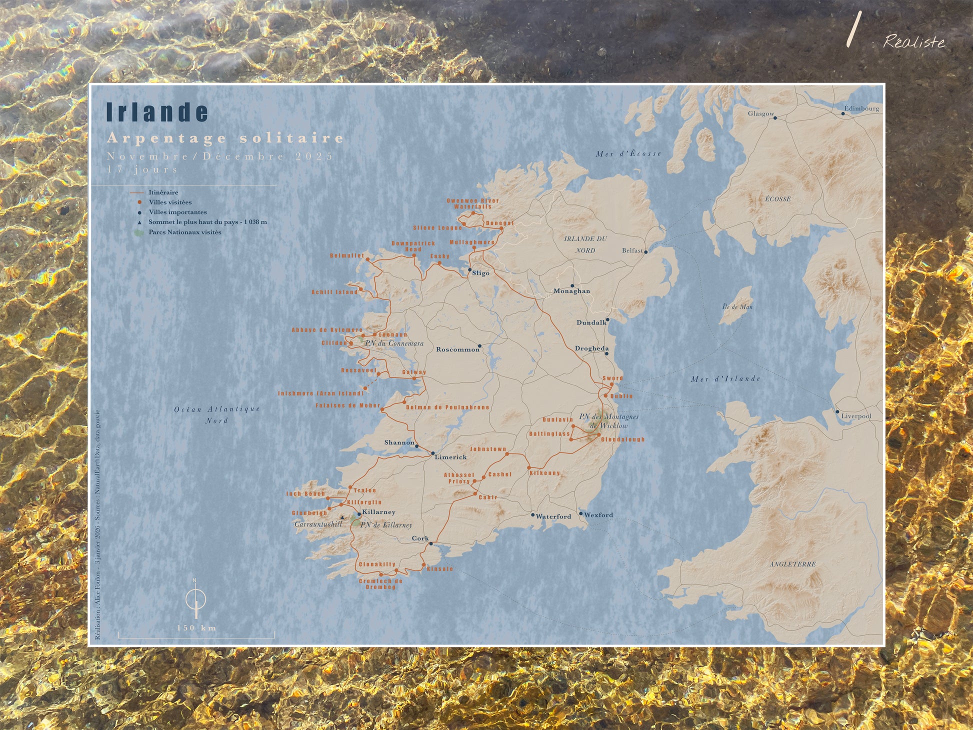 Carte de voyage personnalisée sur mesure sur graphisme et sur photographie