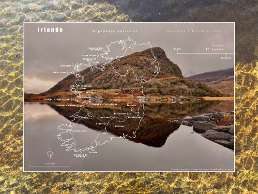 Carte de voyage personnalisée sur mesure. Itinéraire de voyage. Souvenir unique. Cartographie sur photographie, photo. 