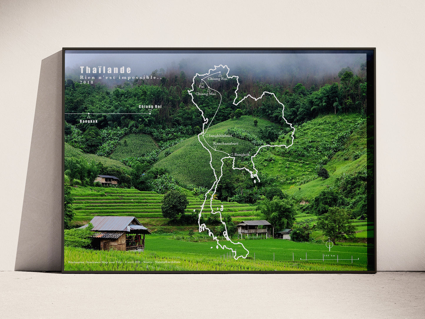 Carte de voyage personnalisée sur mesure parfait poster pour ta déco
