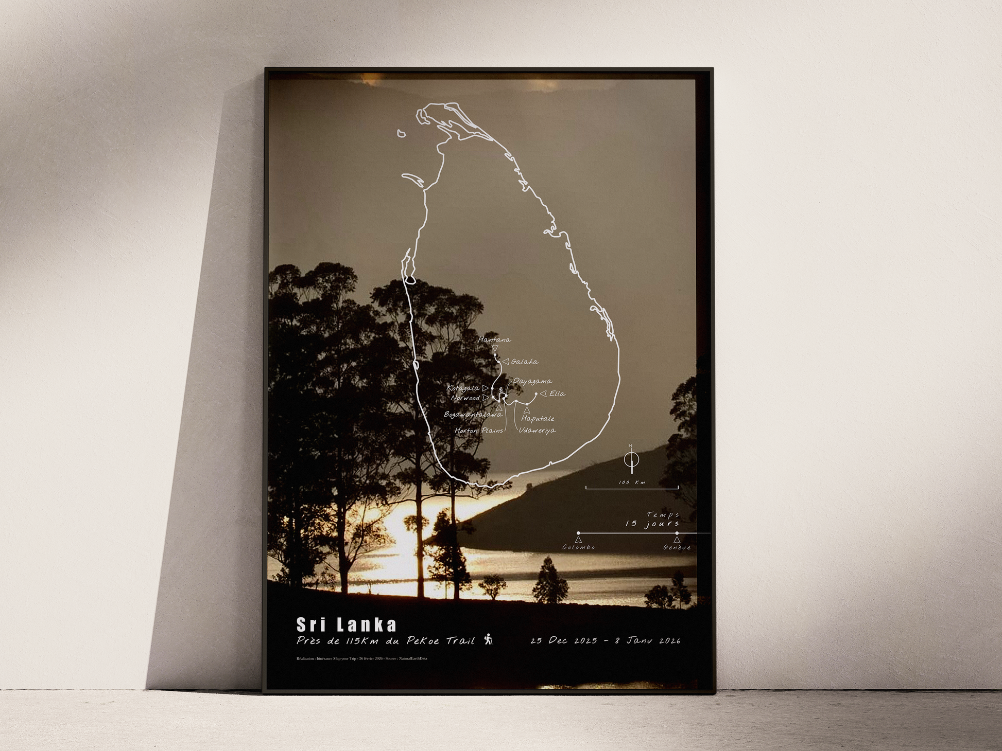 Carte de voyage personnalisée sur mesure parfait poster pour ta déco