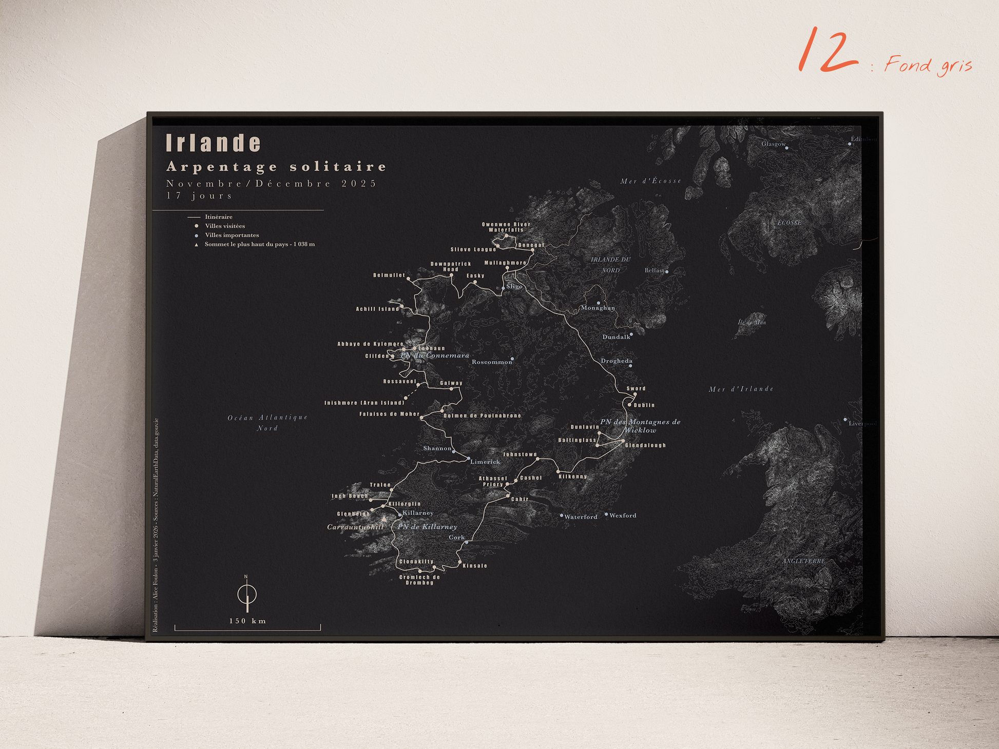 Carte de voyage personnalisée sur mesure parfait poster pour ta déco