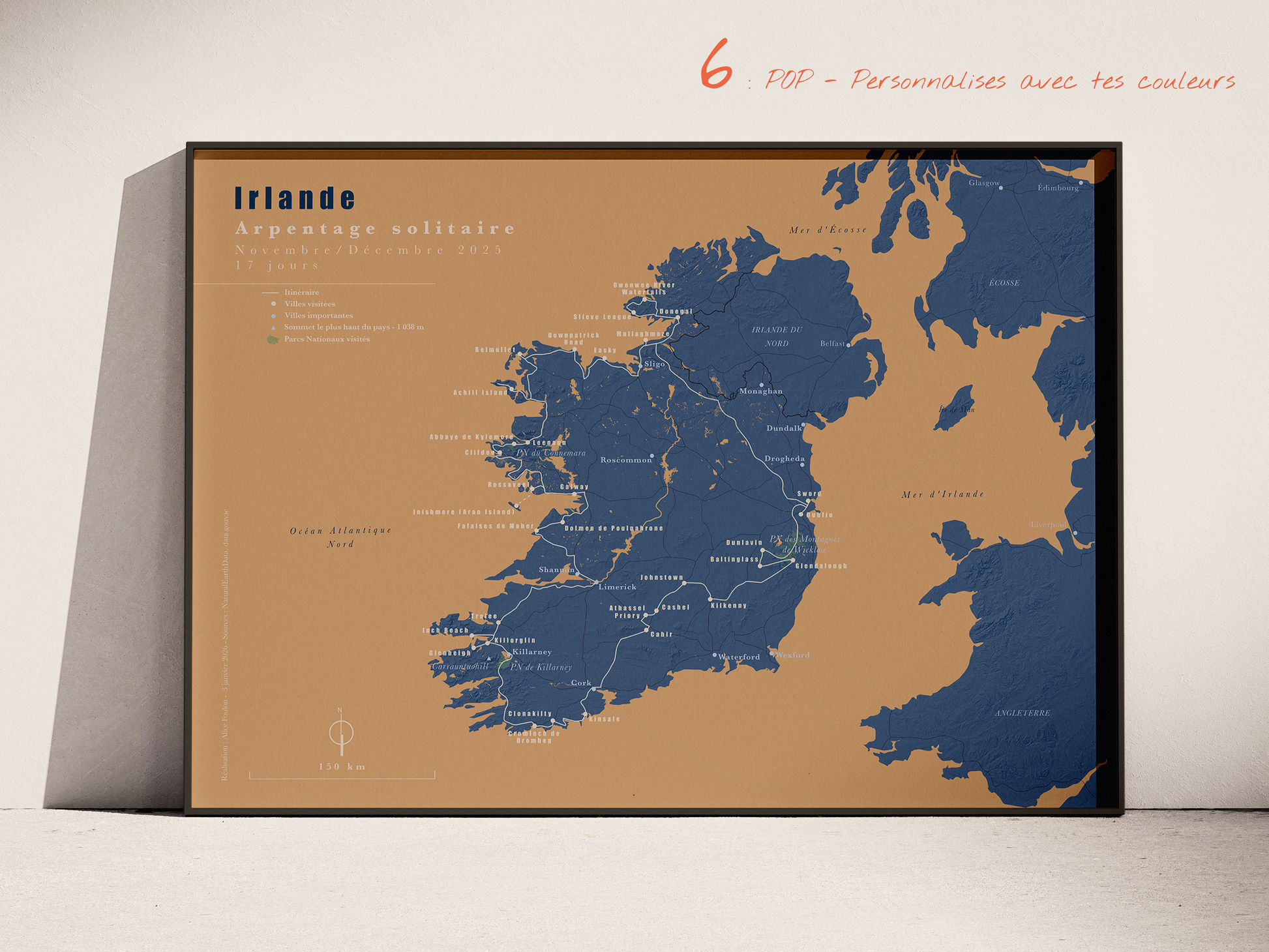 Carte de voyage personnalisée sur mesure parfait poster pour ta déco
