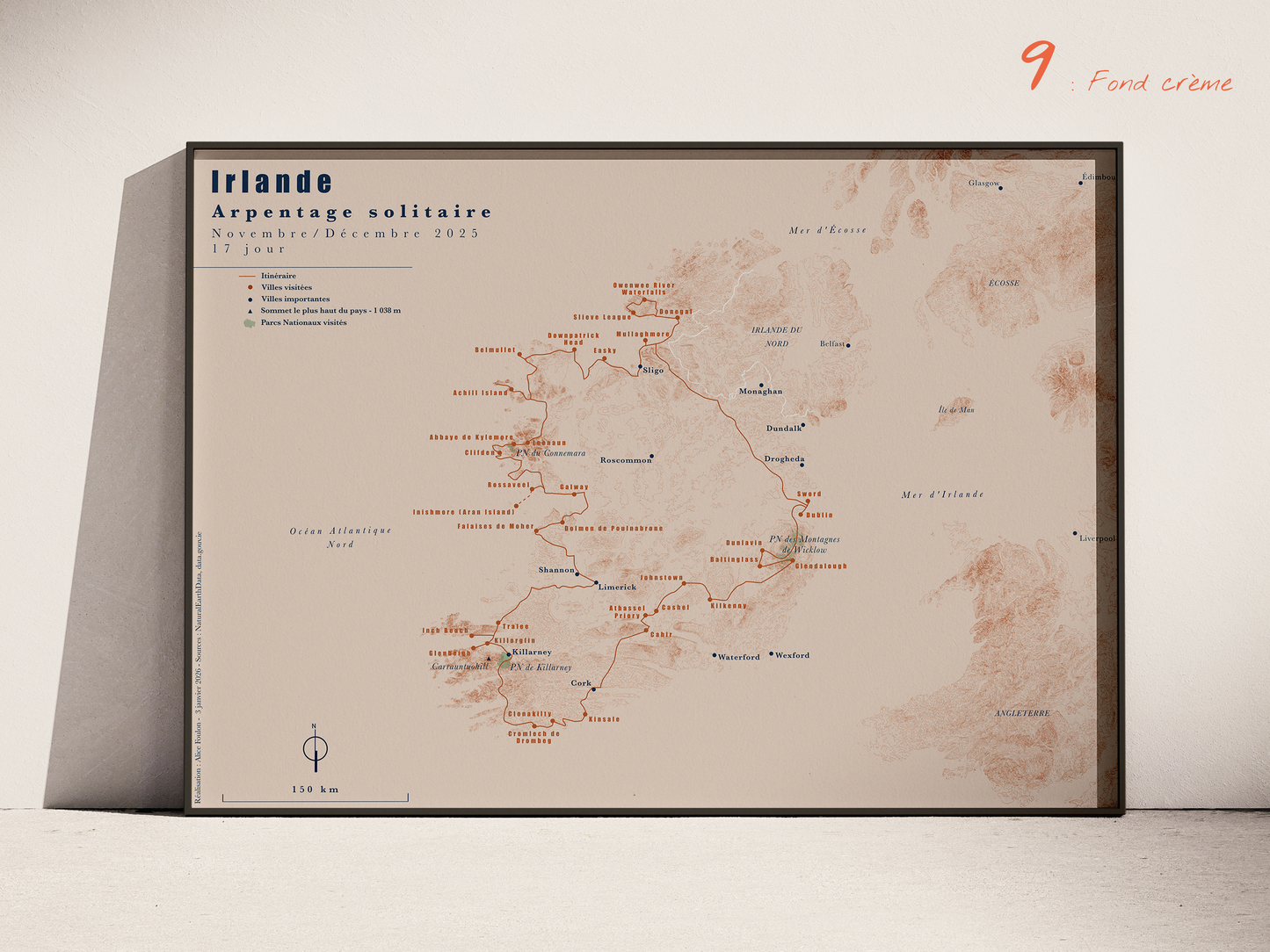 Carte de voyage personnalisée sur mesure parfait poster pour ta déco