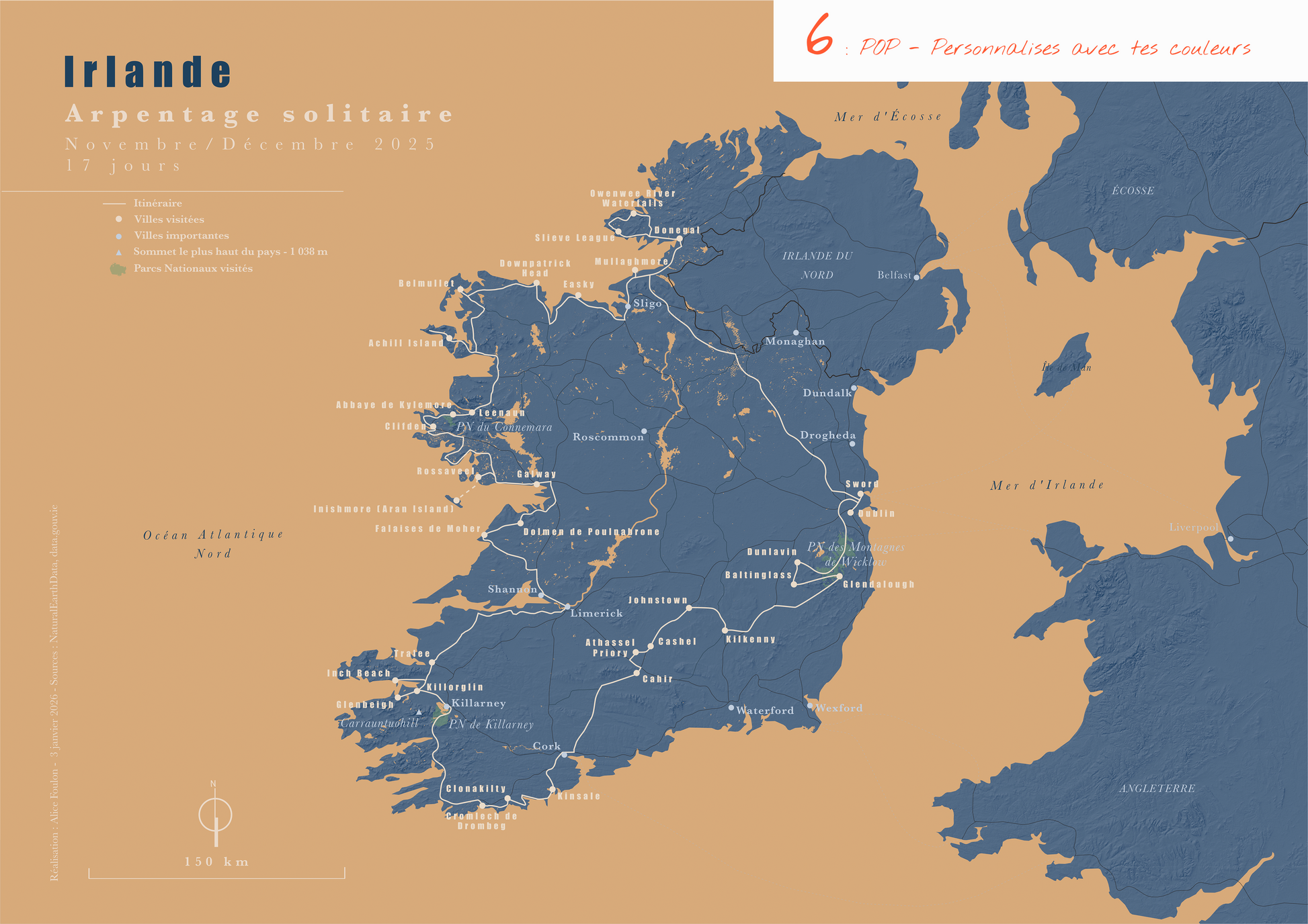 Carte de voyage personnalisée sur mesure parfait poster pour ta déco