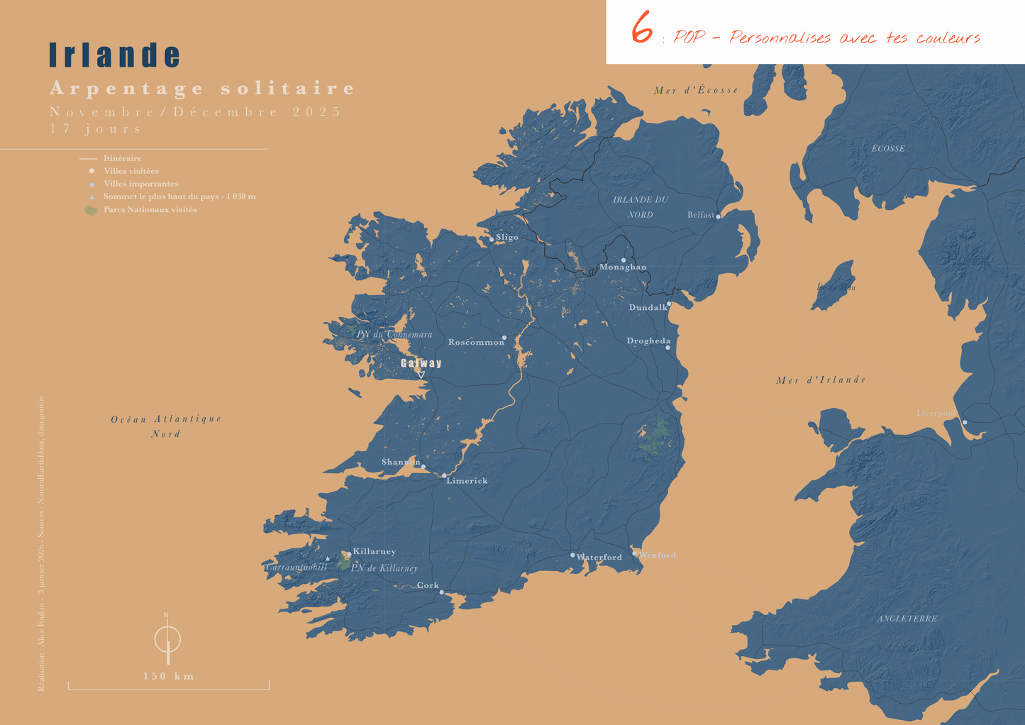 Carte de voyage personnalisée sur mesure parfait poster pour ta déco