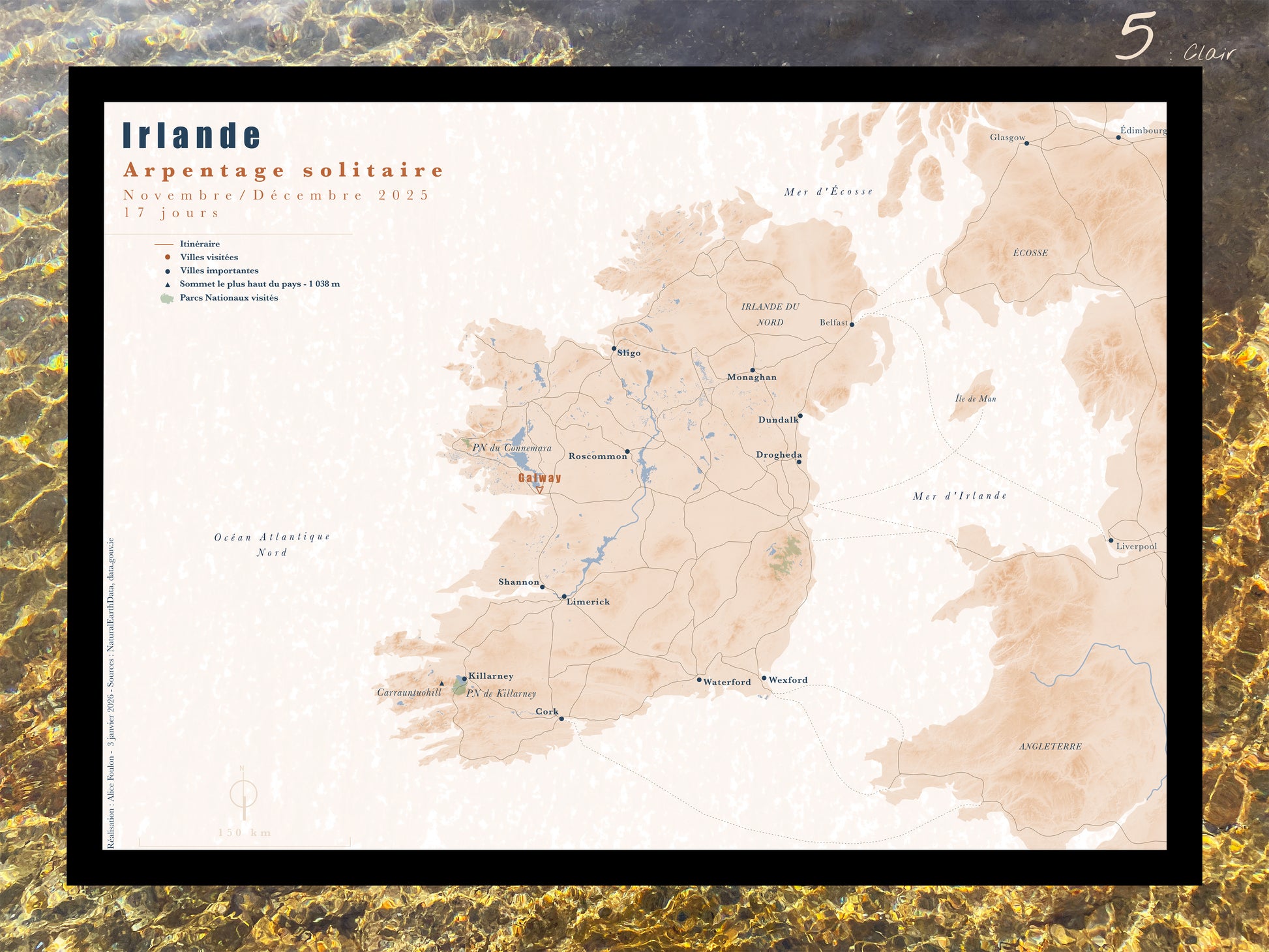 Carte de voyage personnalisée sur mesure sur graphisme et sur photographie