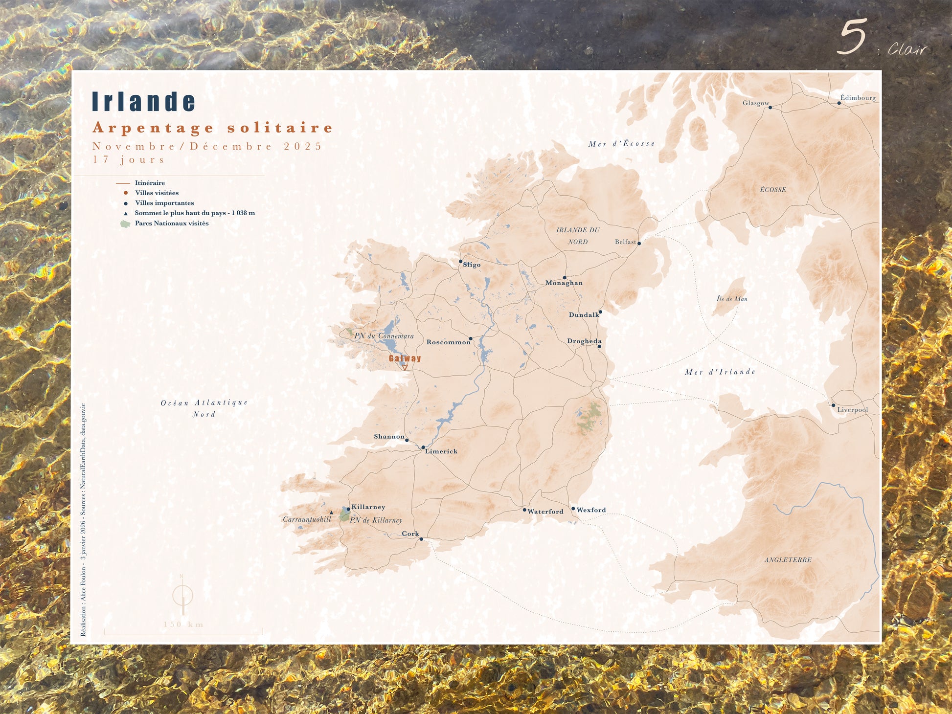 Carte de voyage personnalisée sur mesure sur graphisme et sur photographie