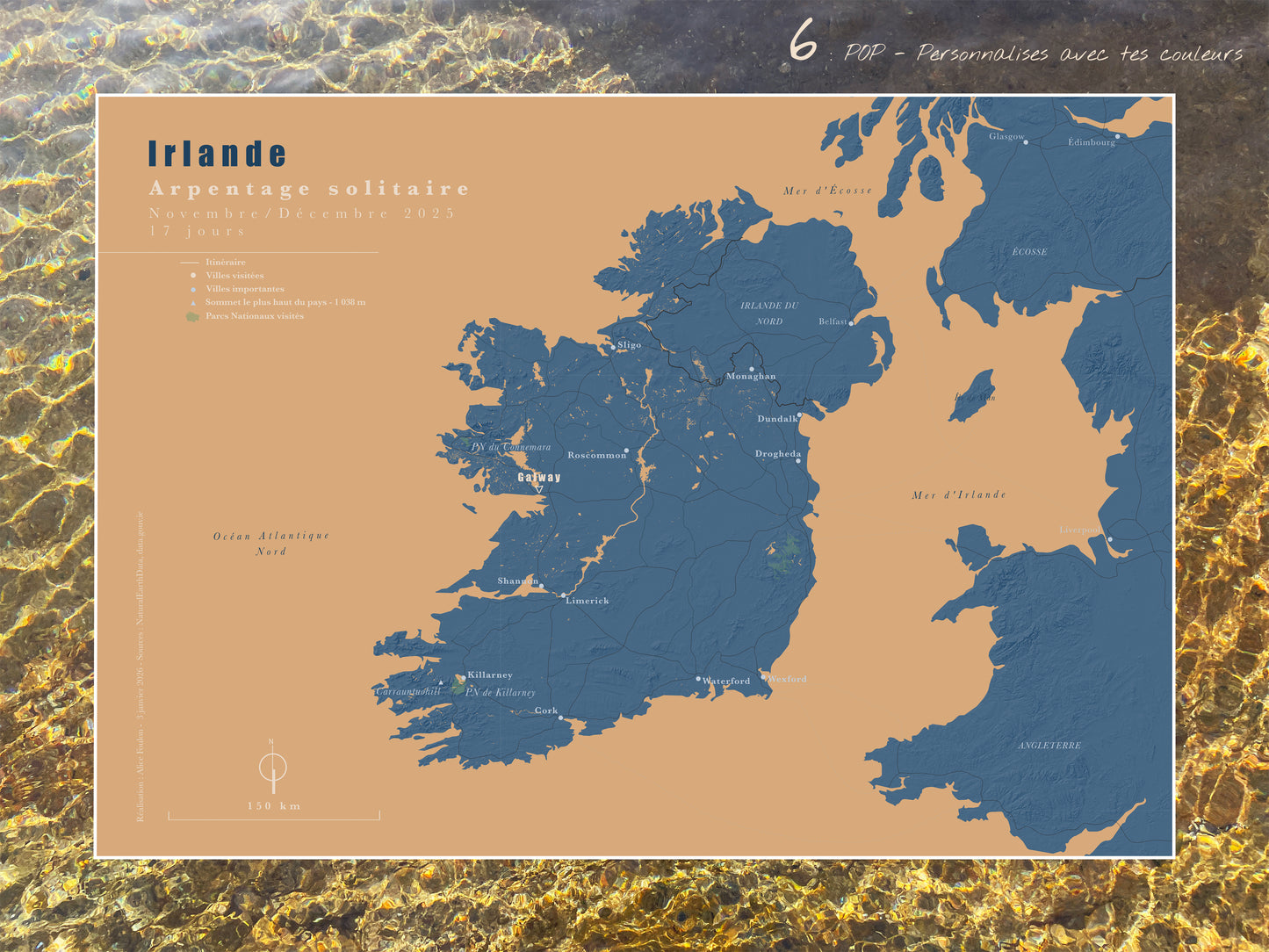 Carte de voyage personnalisée sur mesure sur graphisme et sur photographie
